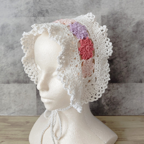 ヘッドドレス レース 編み物 クロシェ バブーシュカ ヘアアクセサリー