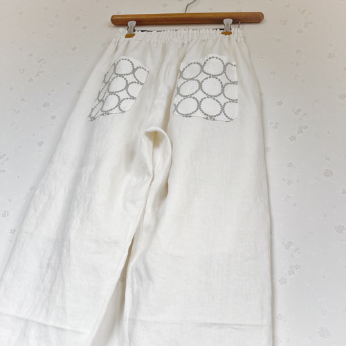 ミナペルホネン tambourine リネンダボッとパンツ 緩やかバルーン 夏