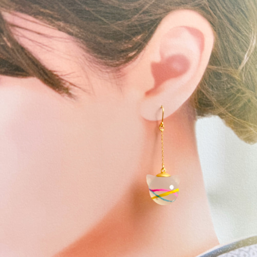 もふっと♡ロシアンブルー　にゃんこ　しっぽゆらゆら♡ピアス/イヤリング✩*॰¨ ゆらゆらピアス（全5種）/イヤリング（全5種） | mofusand