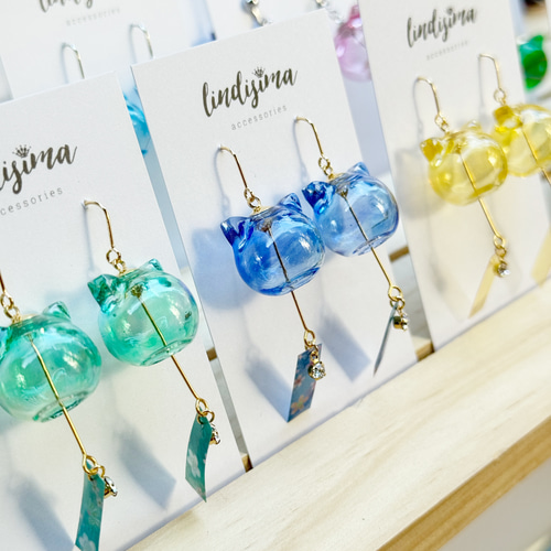 にゃんこ風鈴風ピアス にゃんこ風鈴風ピアス