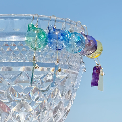 全8色】ねこりん –猫風鈴のピアス／イヤリング イヤーカフも 猫 ねこ