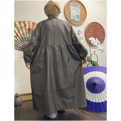 本場泥大島リメイクピンタックワンピース 大島紬リメイク ピンタックワンピース ファスナー付き - メルカリ