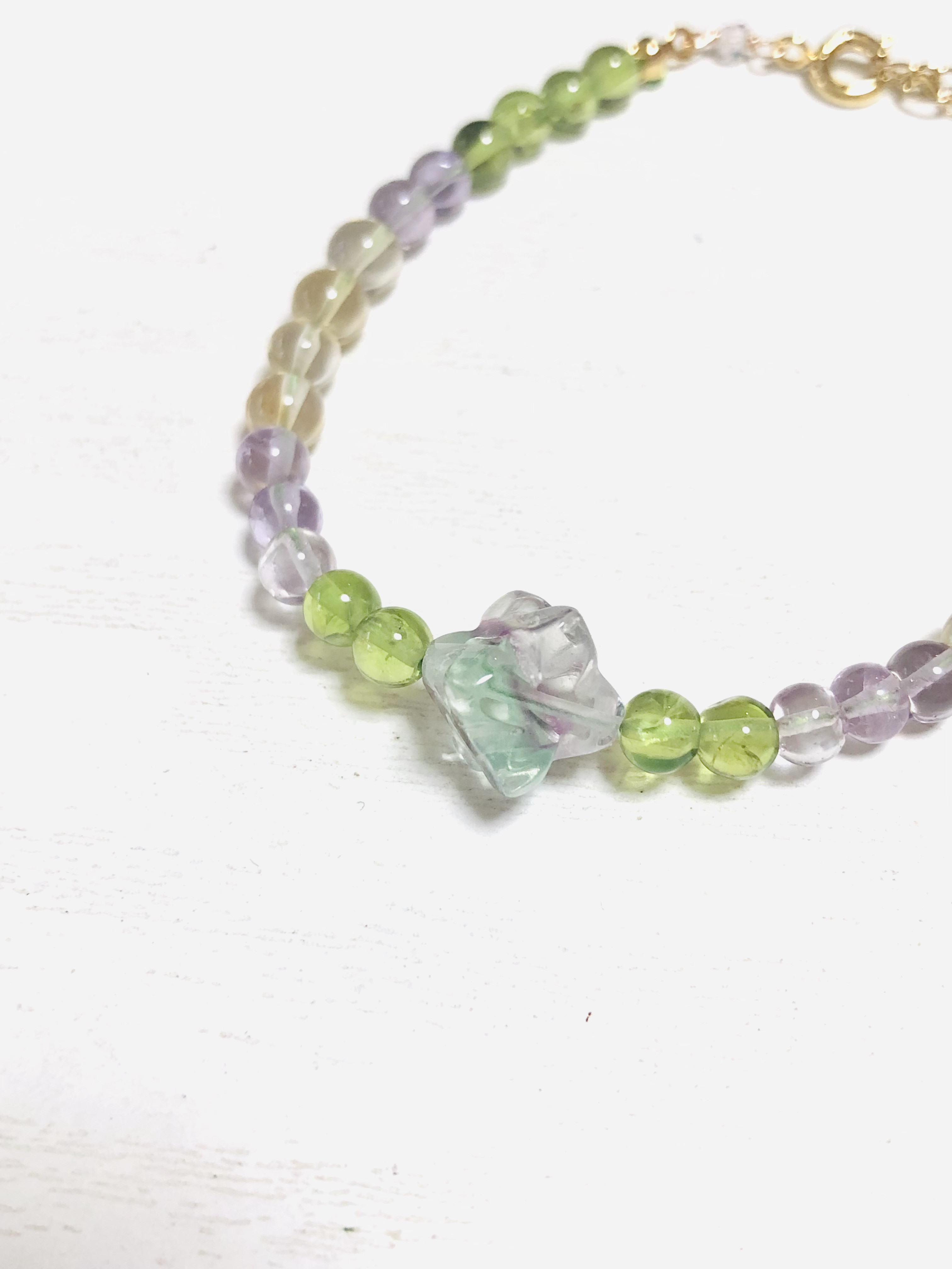 流れ星のフローライトブレスレット