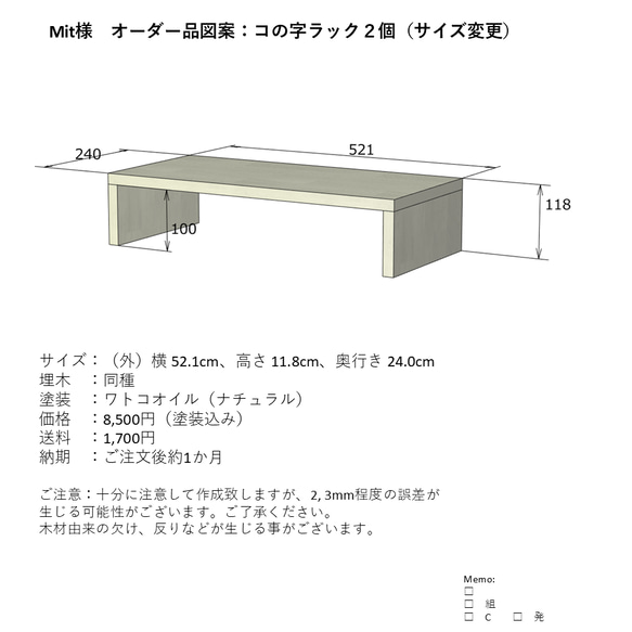 mit様オーダー品】コの字ラック2個 その他家具 サカイ 通販 19423925