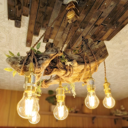 ハンドメイド　流木　5灯シーリングライト ハンドメイド 流木 5灯シーリングライト 受注制作品 流木のペンダント