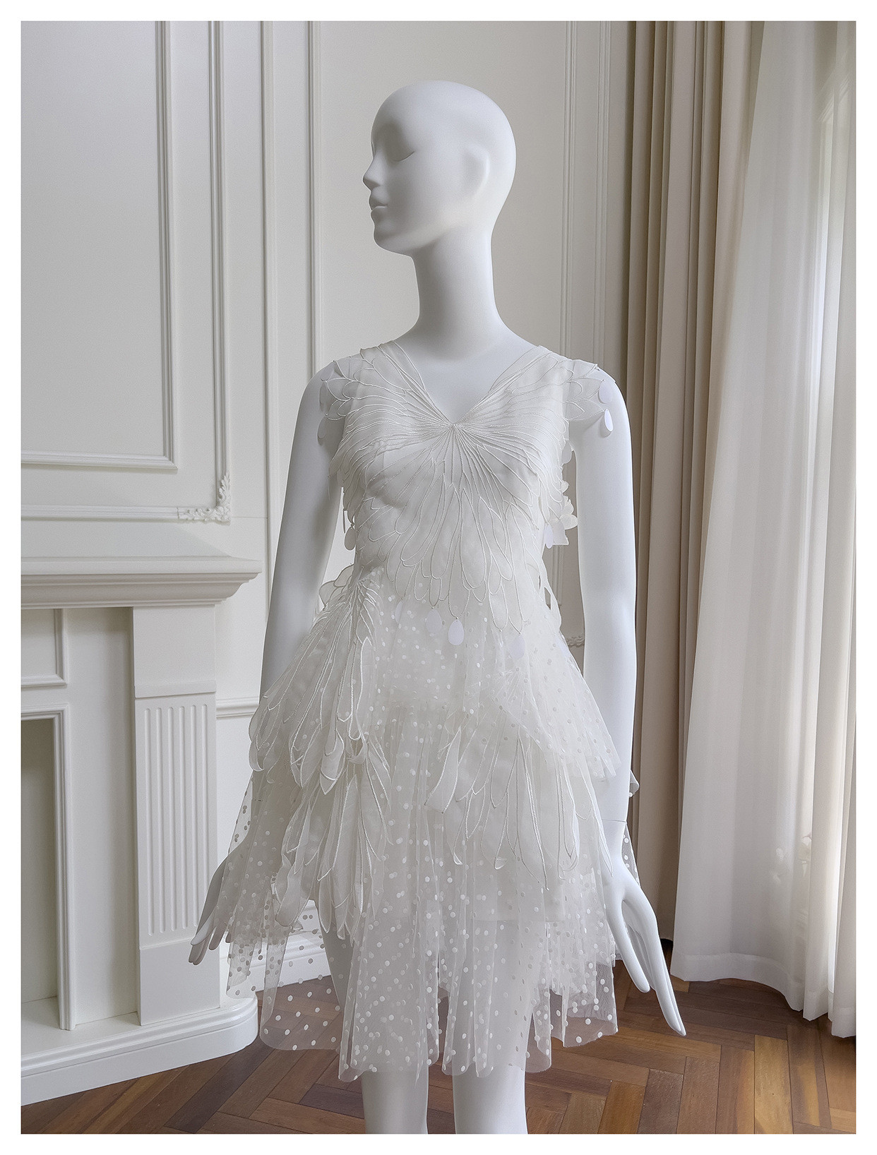 ドレス パーティー ウェディング ワンピース ショート プリンセス 白 上品 優雅 韓国風 結婚式 お呼ばれ