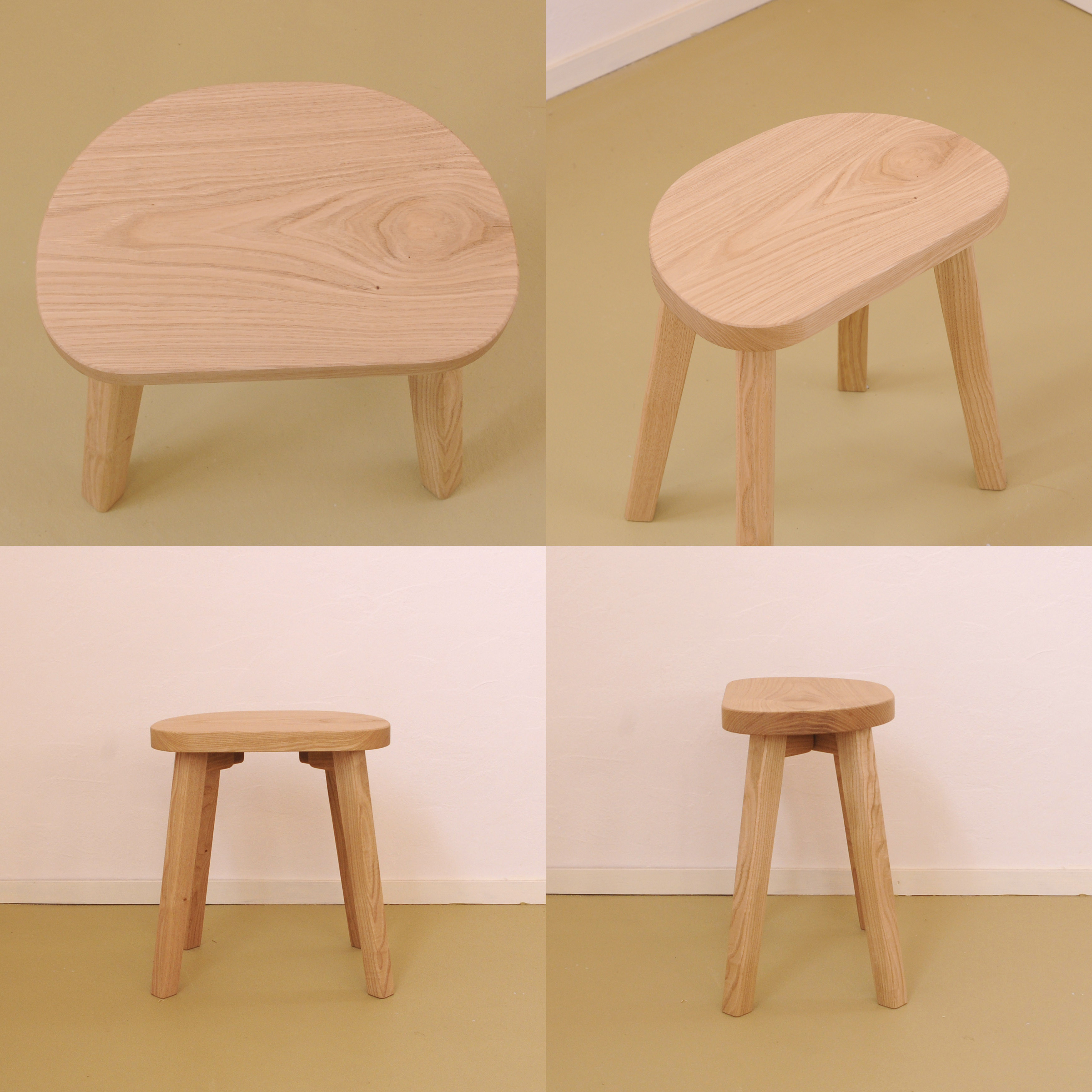 マロンスツール｜座面高さ42(クリ・オイル)デスク・テーブルに【便利に使える小ぶりなスツール｜サイドテーブル・花台】