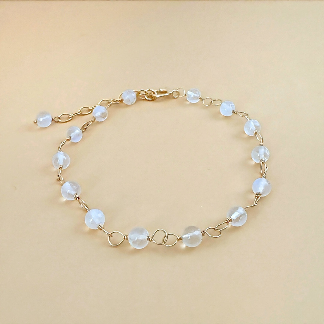 レインボーム－ンストーンブレスレット　14KGF 6月誕生石