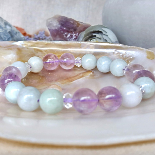 No26【人間性を高める】【五徳の石】【5月の誕生石】翡翠とアメトリン