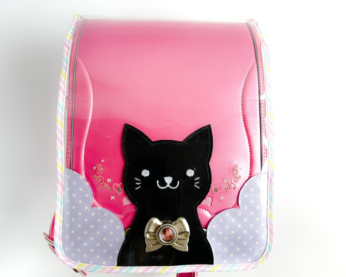 ランドセルカバー【くるピタチェンジ用】黒猫タイプ パープル色
