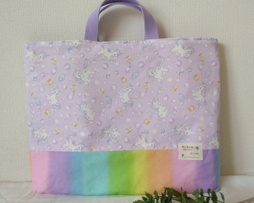 ゆめかわ ユニコーンと虹のレッスンバッグ レッスンバッグ j-mimatan