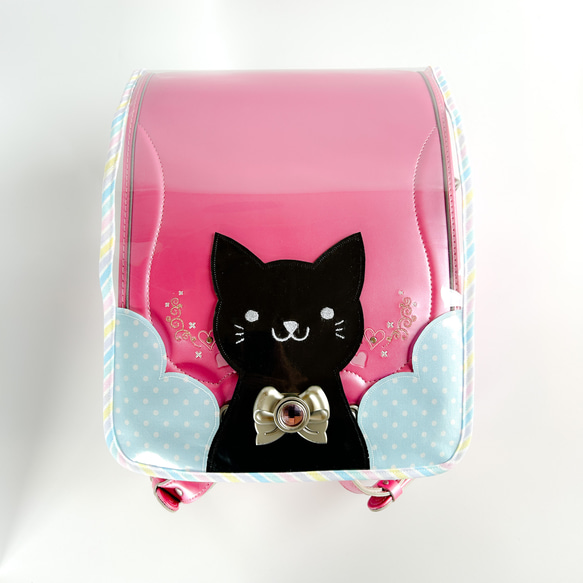 ランドセルカバー【くるピタチェンジ用】黒猫タイプ ブルー色