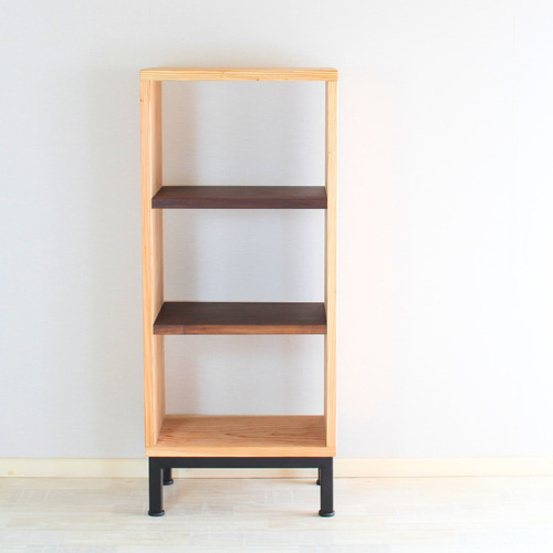 Tana603 脚あり《サイズオーダー可》無垢材×鉄脚のシンプル棚｜高さ