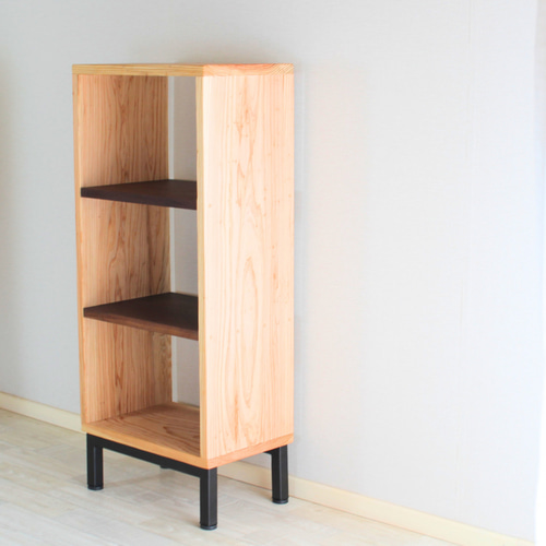 Tana603 脚あり《サイズオーダー可》無垢材×鉄脚のシンプル棚｜高さ