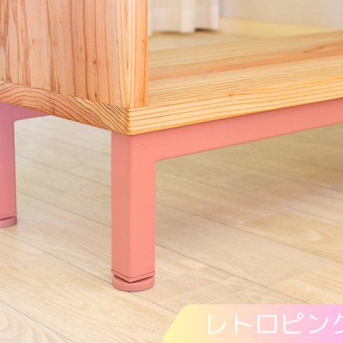 Tana603 脚あり《サイズオーダー可》無垢材×鉄脚のシンプル棚｜高さ