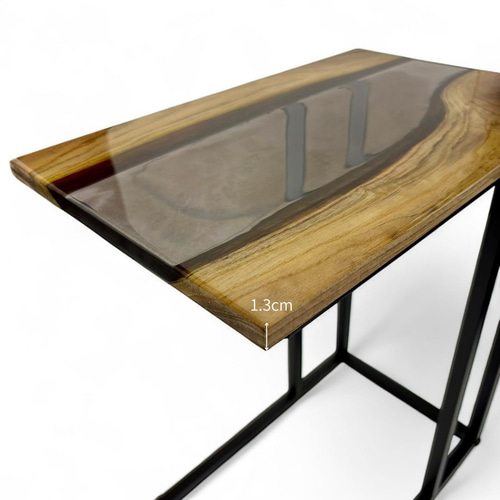 サイドテーブル レジン アイアン 木製 コの字 おしゃれ ミニ 一枚板 北欧 サイドテーブル レジン アイアン 無垢材 木製 コの字 おしゃれ