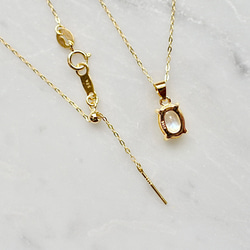 宝石質レインボームーンストーンのオーバルファセットカットネックレス☆ゴールド 7枚目の画像