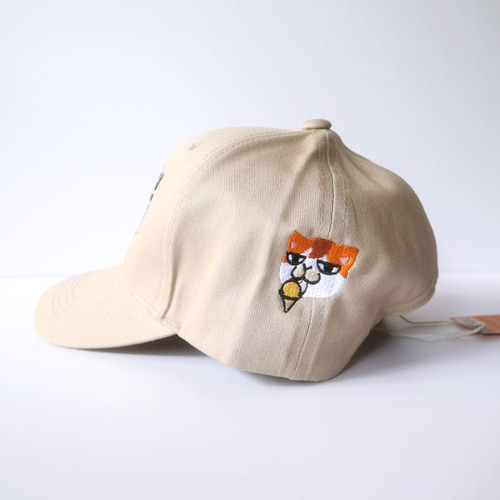 夏季限定！ ねこ帽子 刺繍キャップ 暑くて溶ける 選べるカラー