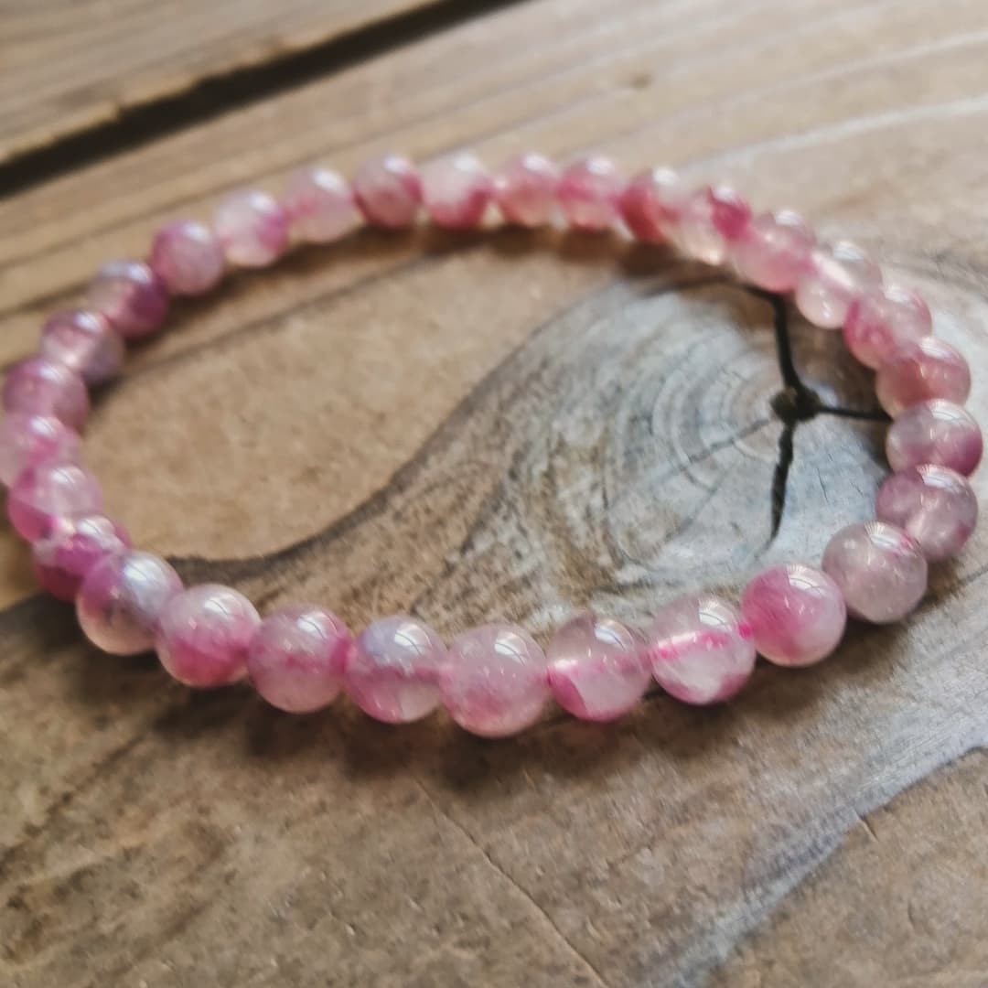 ◆ピンクトルマリンシリカのブレスレット 8500円（送料無料） 6mm