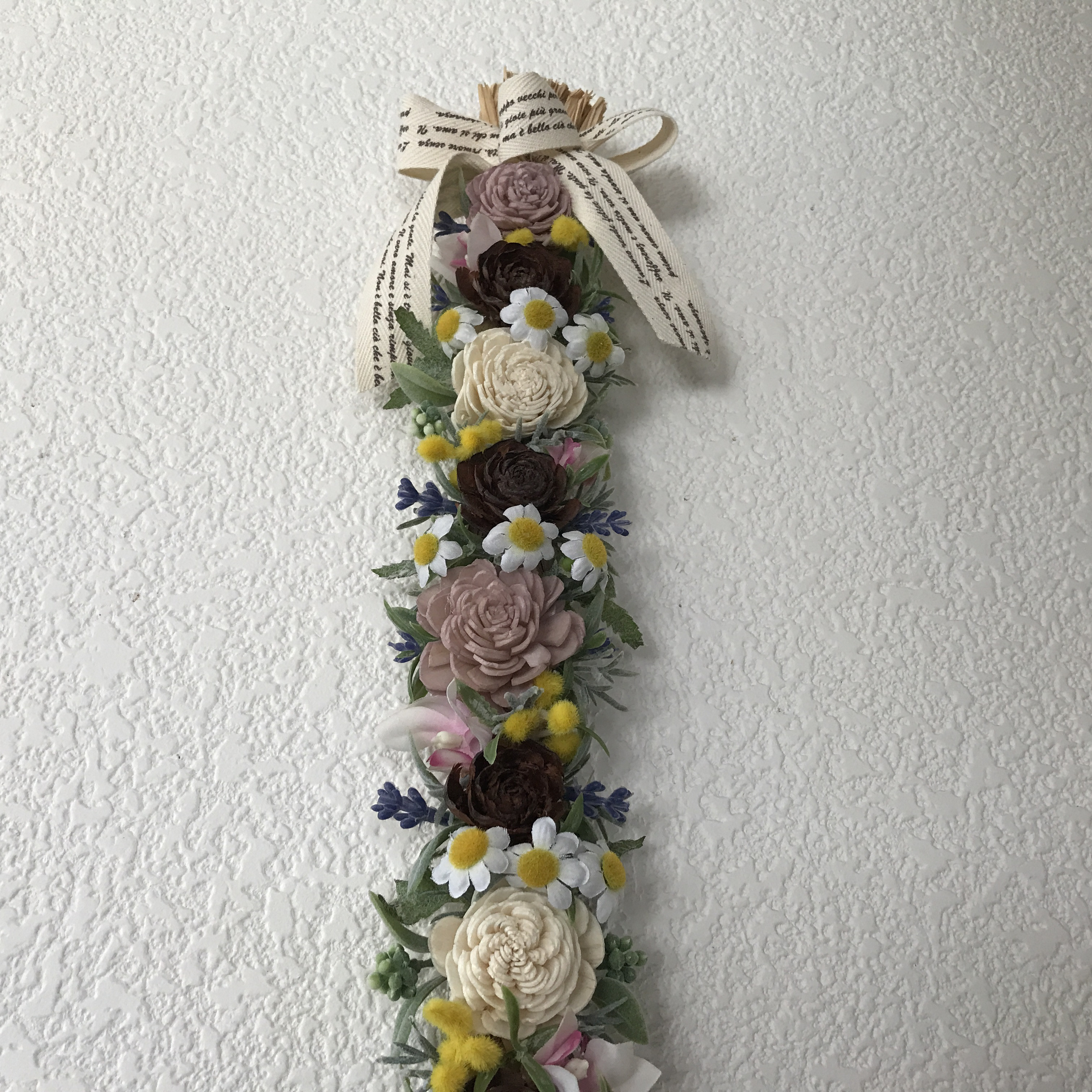 《新作》️シダローズとソーラーローズの可愛いお花のガーランド 48×7（乙女心＊受注制作）