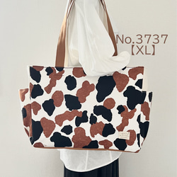 Mサイズ】ダルメシアン柄 ボアバッグ 手提げトートバッグ akaneko