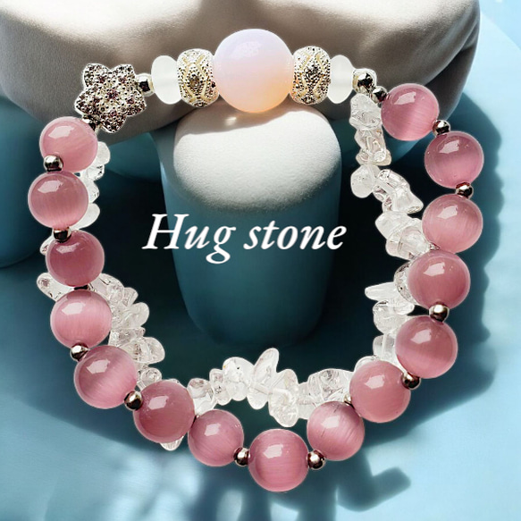 恋の果実◇ピンクオパール]天然石ブレスレット セレナイト 水晶