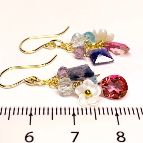 天然石ピアス】フックピアス 14kgf イヤリング ハンドメイド ピアス