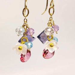 天然石ピアス】フックピアス 14kgf イヤリング ハンドメイド ピアス