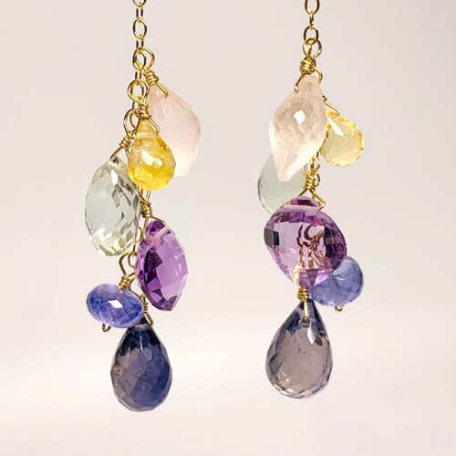 1点もの【天然石ピアス】フックピアス 14kgf イヤリング ハンドメイド