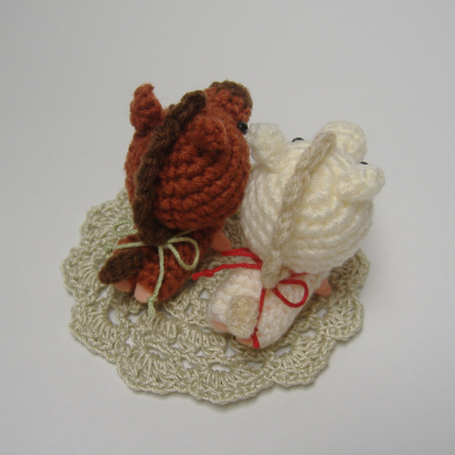 馬キューピー♡干支 午 白馬 置物 縁起物 正月 あみぐるみ その他人形