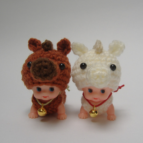 馬キューピー♡干支 午 白馬 置物 縁起物 正月 あみぐるみ その他人形