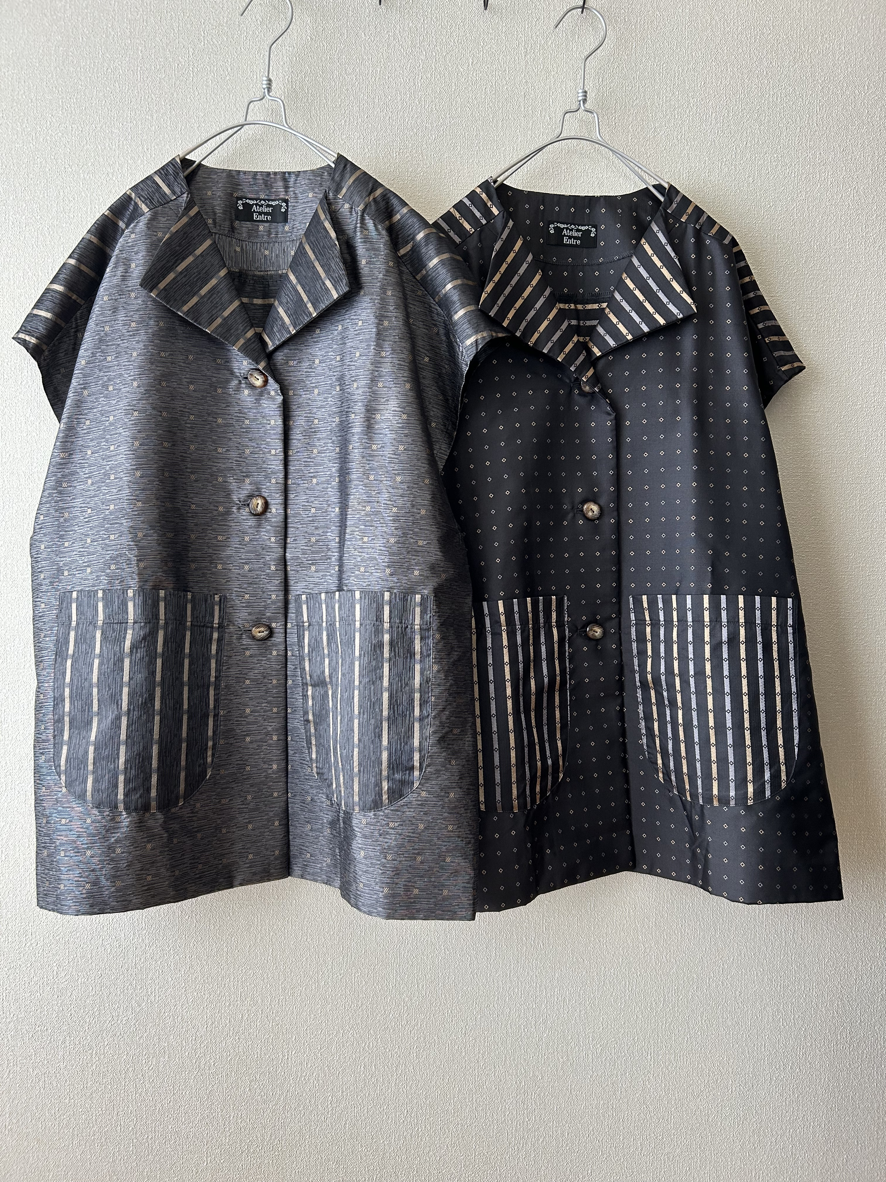 イタリー製シルク素材のベスト　グレー