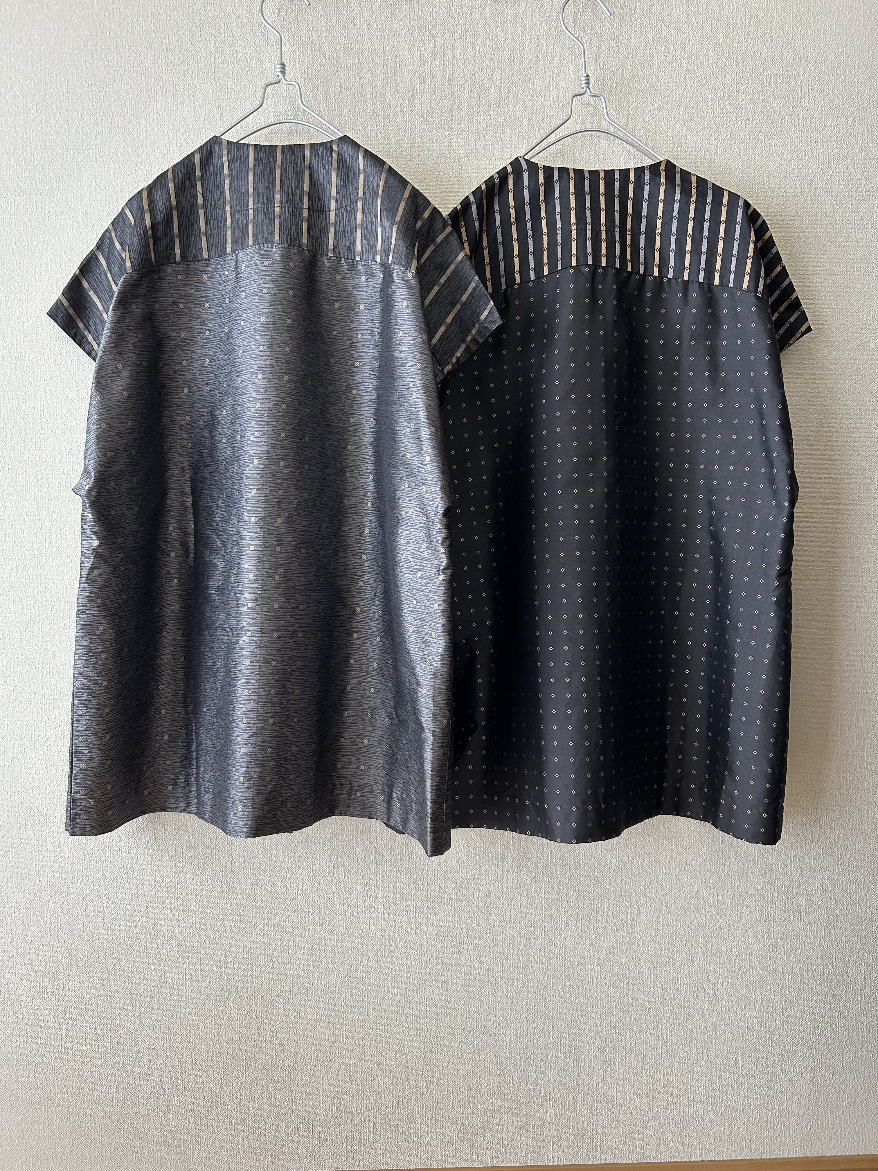 イタリー製シルク素材のベスト　グレー