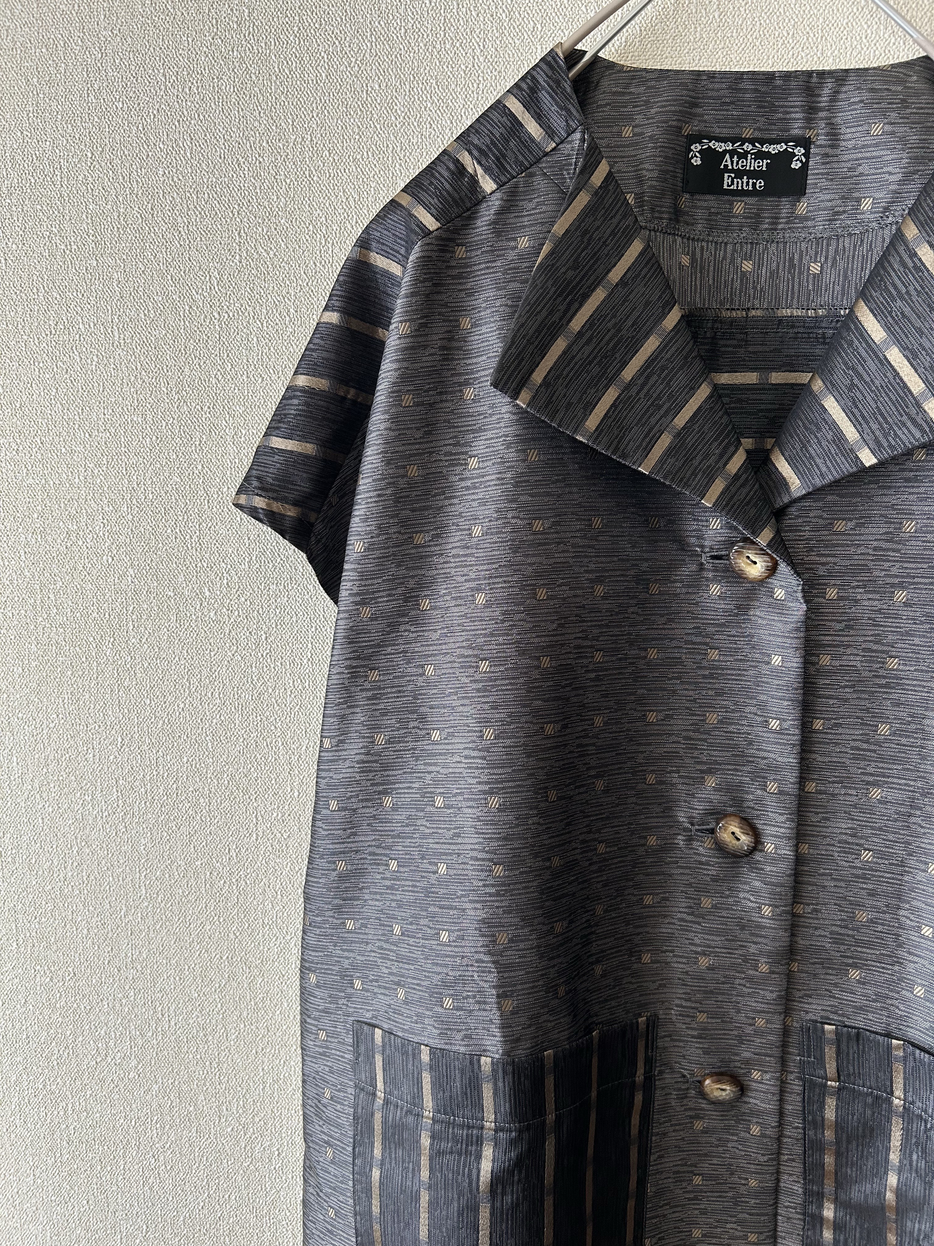 イタリー製シルク素材のベスト　グレー