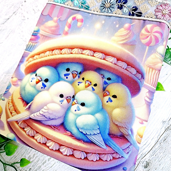 バッグインミニトート マカロン セキセイインコちゃん♡ 6枚目の画像