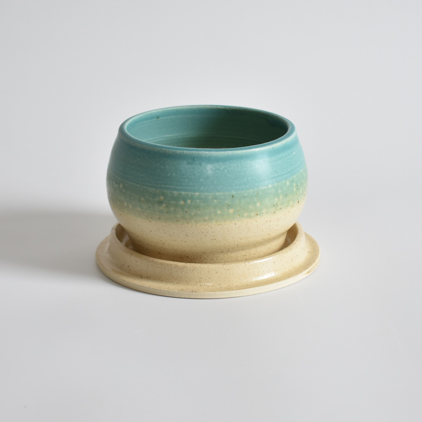 植木鉢CSP009 一点もの(マット/ブルー/青/水色/黄/ベージュ/点模様/光沢)