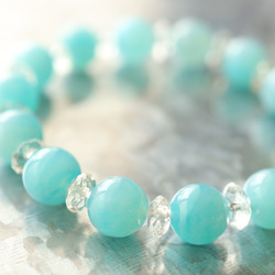 ☆プレミアムブレス☆…☆アイスアマゾナイト：10ミリ＆水晶☆…☆天然石