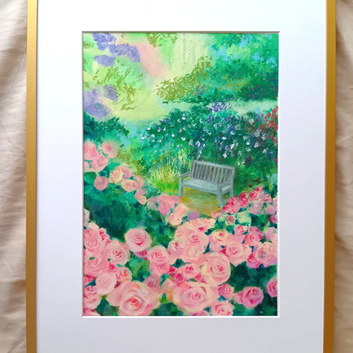 果樹　アクリルオイルパステル画　サイズWF0 アート 果樹 アクリルオイルパステル画 サイズWF0 アート