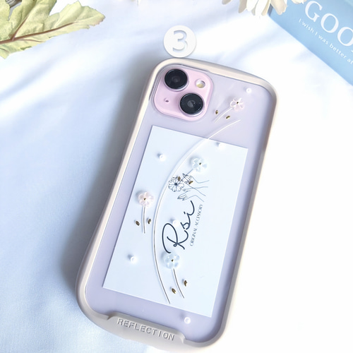 選べる3種のデザイン】淡いブルーとピンクのお花のiPhoneケース iPhone