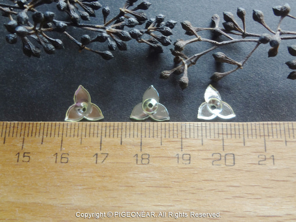 ★3枚花弁花型10mmスパンコール黄(6spaG) 4枚目の画像
