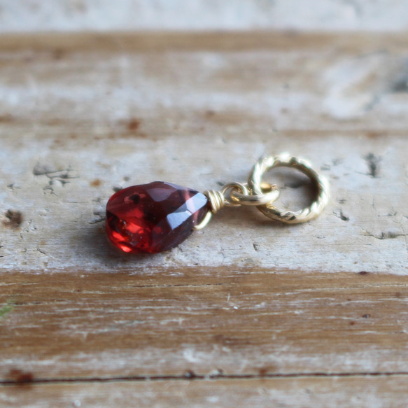 K14GF ローズカット ガーネット ピアスチャーム GA チャーム 【公式通販】