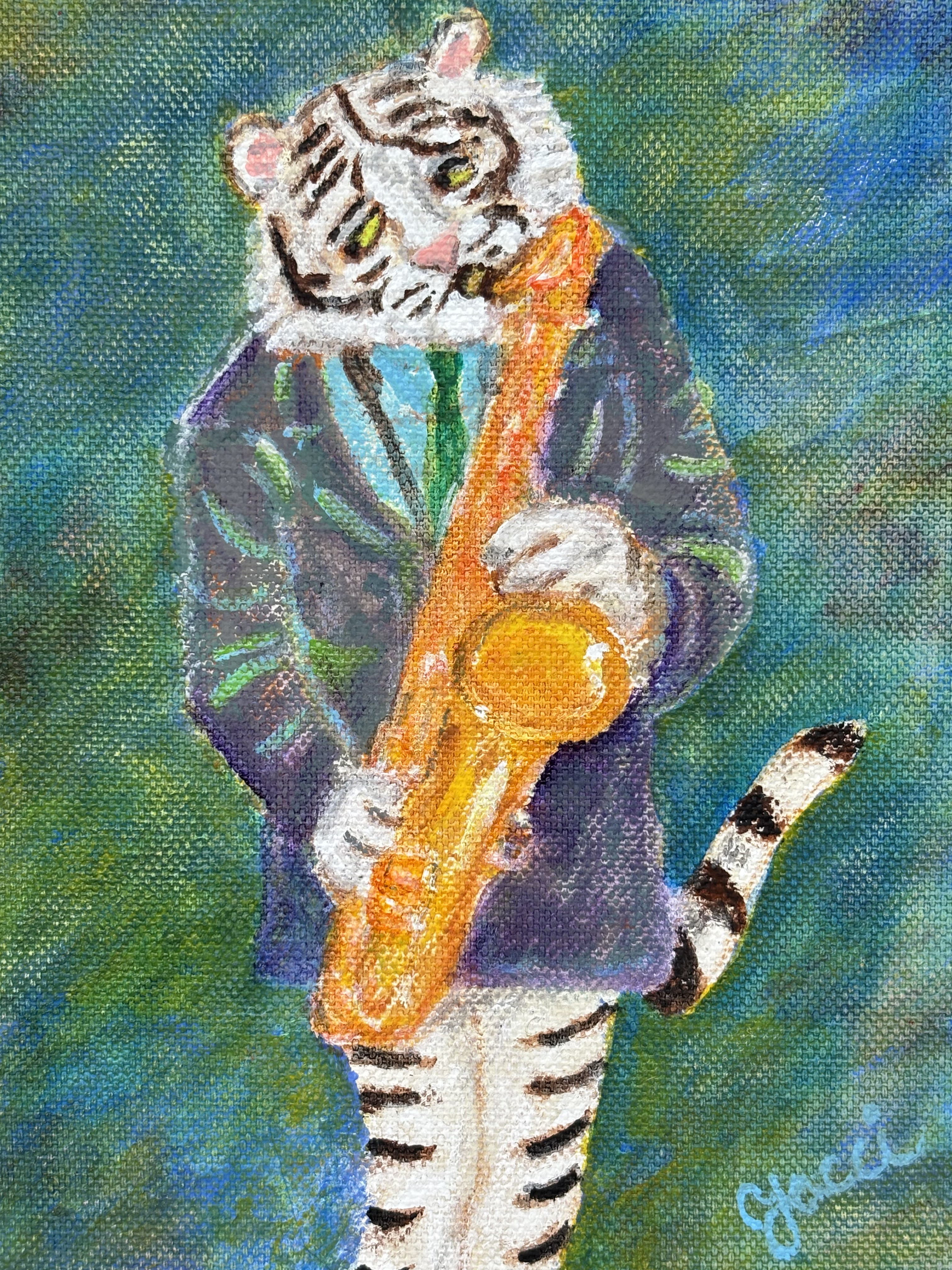 ホワイトタイガーのサックス奏者(White Tiger Saxphone Player)