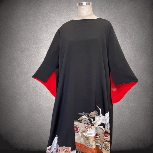 留袖ワンピース 着物リメイク 演奏会 パーティー お出掛け 結婚