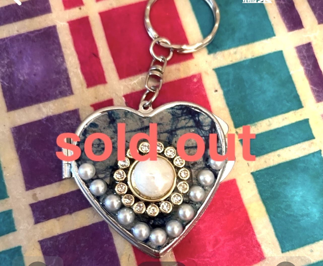 «693»◤完売◢ミラーキーホルダー*京都和紙*文化博物館*ブルーカラー*プレゼント等