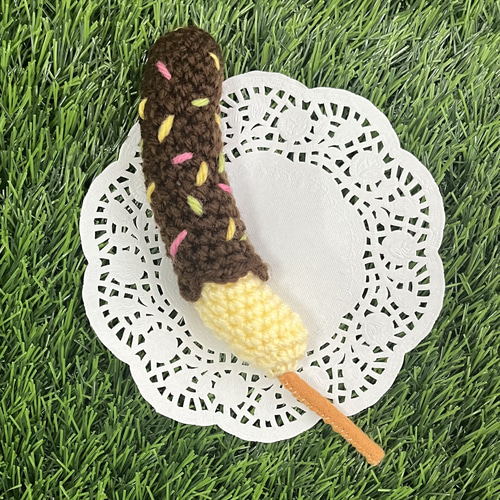マーブルチョコのおやつ…,あみぐるみ、キーホルダー スイーツのあみぐるみ＊ チョコバナナ あみぐるみ ぽん 通販 19426973