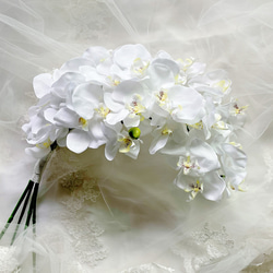 ブーケ　ブートニア オレンジのクラッチブーケ ブートニアセット ウェディングブーケ