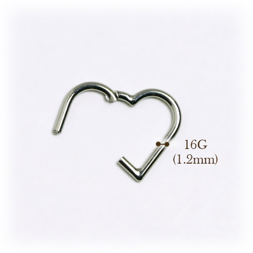 ピアス❤︎ 高品質 チタン CBR055 16G ハート型 ワンタッチセグメント クリッカー