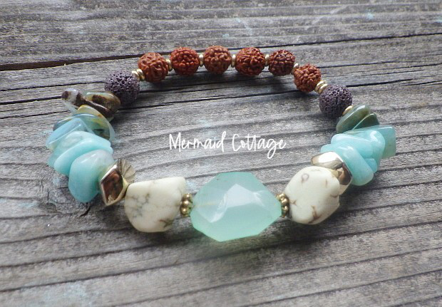 Lagoon aroma diffuser blacelet 大粒カルセドニー