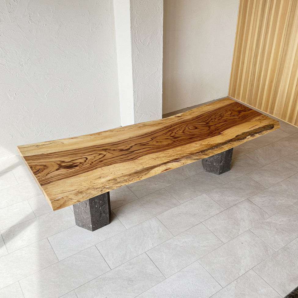 ゼブラウッド テーブル ダイニングテーブル 一枚板テーブル おしゃれ 希少木材 天然木 2360mm×880mm×735
