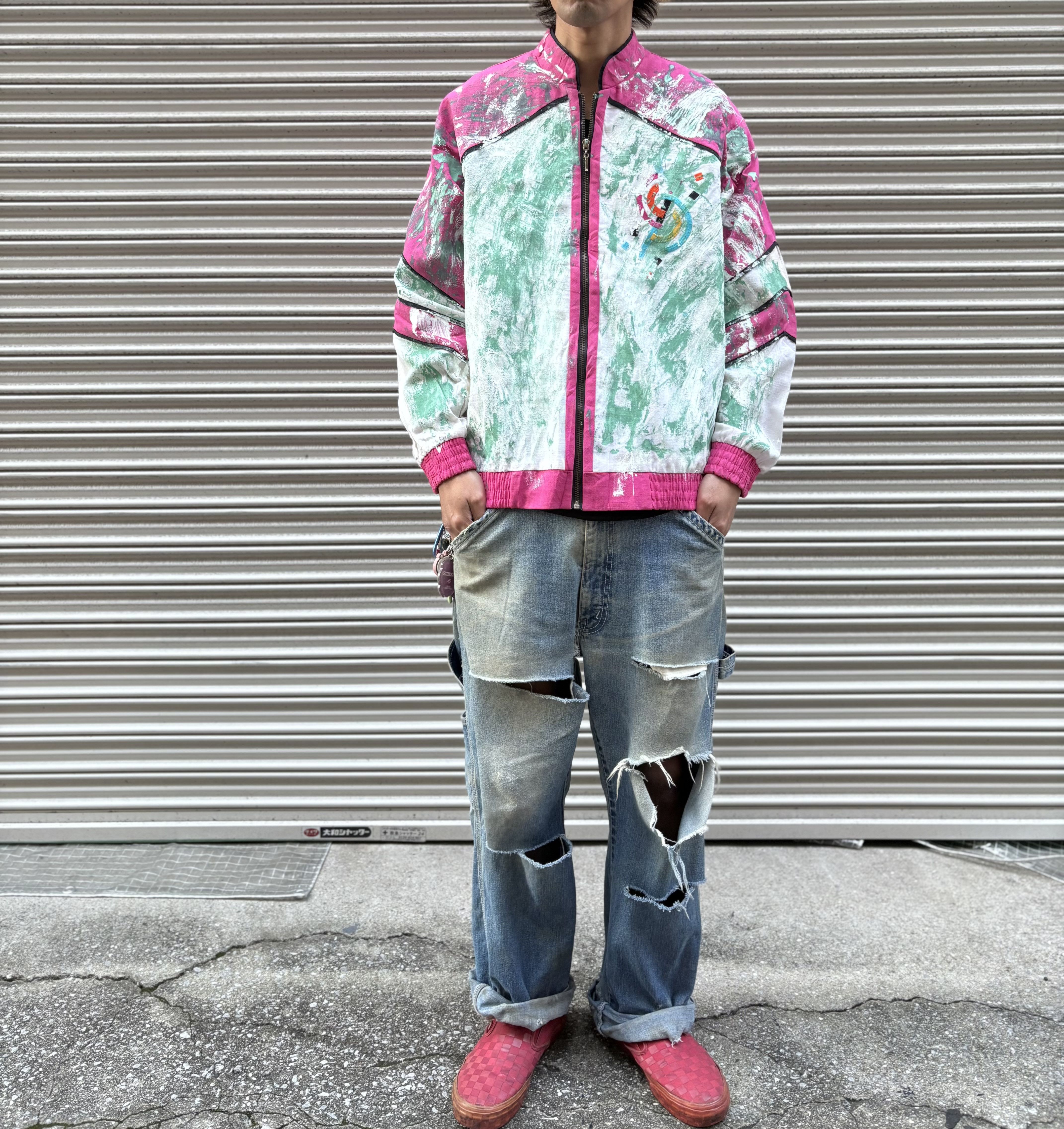 古着　ヴィンテージ　vintage ジャケット　リメイク　リメイクジャケット　ぼろ　ボロ　グランジ　ジャンク